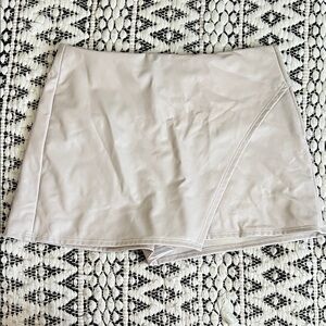 Altar'd State Cream Faux Leather Skort